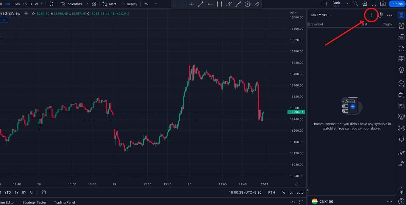 NIFTY 100 Watchlist Add Symbol