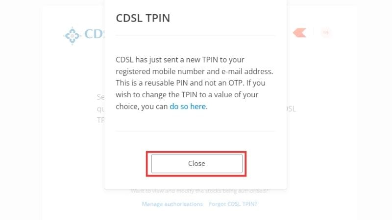 CDSL TPIN Generated