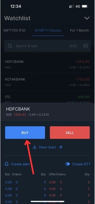 HDFCBANK Share Buy Button