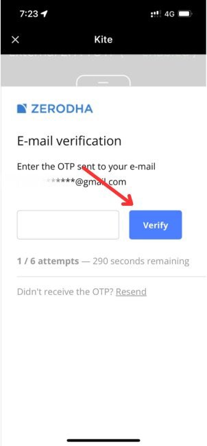 Zerodha Email OTP Verification