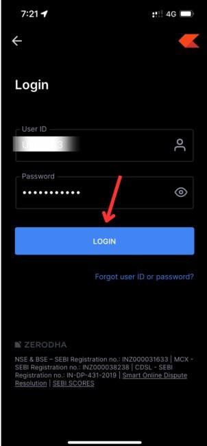 Zerodha Kite App Login