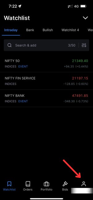 Zerodha Kite Profile