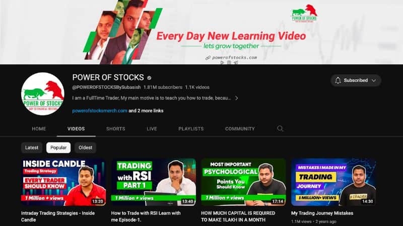 Power of Stocks YouTube Channel