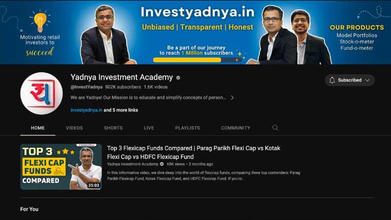 Yadnya Investment Academy YouTube Channel